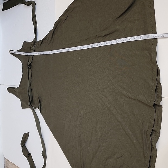 LOFT OLIVE GREEN Tie Waist Midi Dress/ SP - Picture 13 of 15